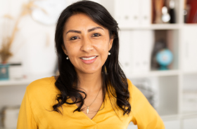 Woman sharing a healthy happy smile