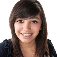 Teen girl with orthodontics