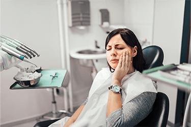 Woman with a toothache