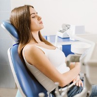 Dental patient relaxing after treatment with nitrous oxide sedation