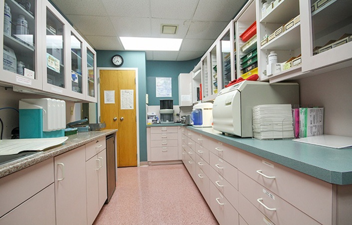 Dental storage and sanitation area