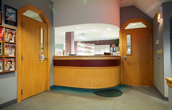 Dental office reception desk