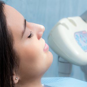 Woman relaxing during sedation dentistry visit