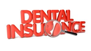 “Dental insurance” in red lettering against white background